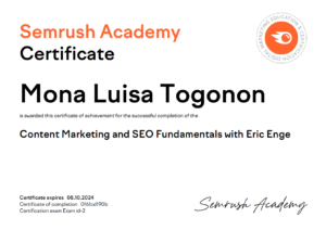 Semrush Academy SEO Fundamentals